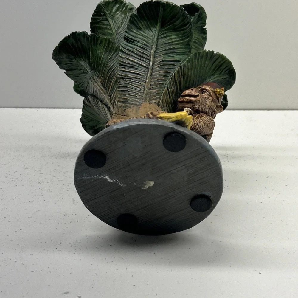 Pillar Candleholder Palm Tree & Monkey w/Fez & Vest Moroccan Style‎